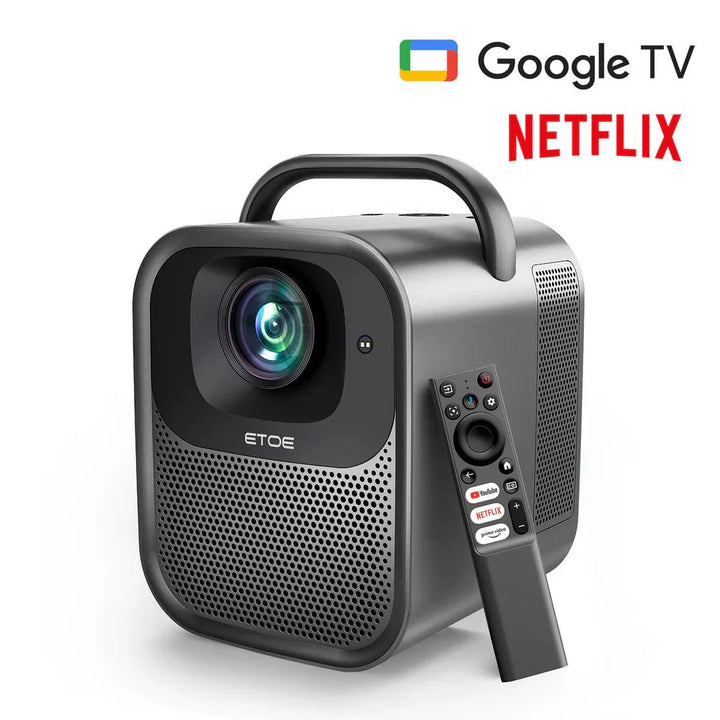 ETOE Seal Pro Smart Projector – Native 1080P, 4K Support, Google TV, 20W Dolby Sound, Autofocus, Wi - Fi & Bluetooth - ETOE Projector